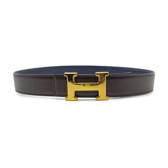 Authentic Hermes H Gold Buckle Reversible Belt - Picture 2 of 10